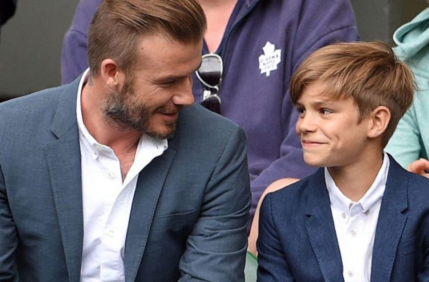  Der Fußballspieler teilte ein Foto mit seinem Sohn : David Beckhams Sohn hat ihn in der Größe bereits übertroffen