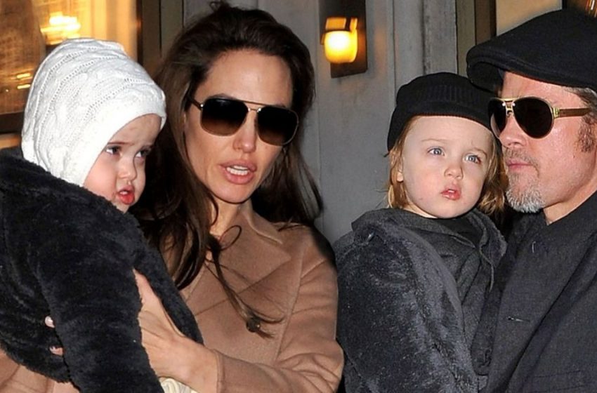  Hier sind die Zwillinge Vivienne und Knox, die jüngsten Kinder von Brad Pitt und Angelina Jolie, die im Abstand von einer Minute geboren wurden