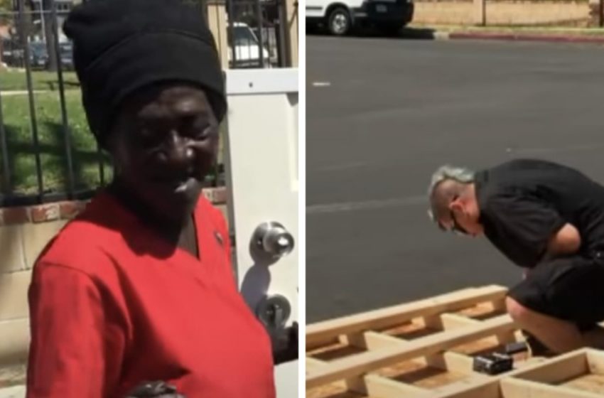  Eine obdachlose Frau hat seit über einem Jahrzehnt im Straßendreck geschlafen: Ein freundlicher Mann hat ihr ein kleines gemütliches Zuhause gebaut!