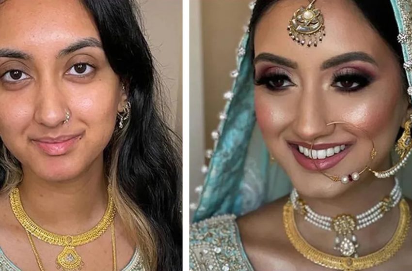  “Zu hell und auffällig”: Wie sehen pakistanische Bräute vor und nach ihrem traditionellen Hochzeits-Make-up aus?