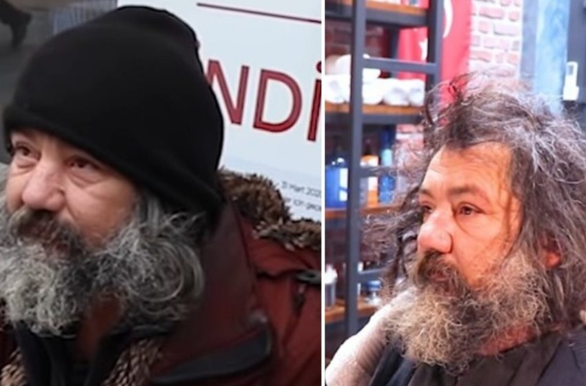  “Was für eine erstaunliche Verwandlung”: Ein talentierter Stylist verwandelte einen Obdachlosen in einen stilvollen, gutaussehenden Mann!