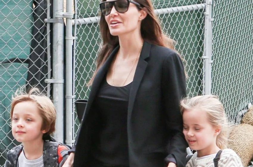  Angelina Jolie und Brad Pitts Zwillinge wurden beim Spaziergang in Los Angeles gesehen: „Sie sehen jetzt wirklich aus wie ihre berühmten Eltern.“