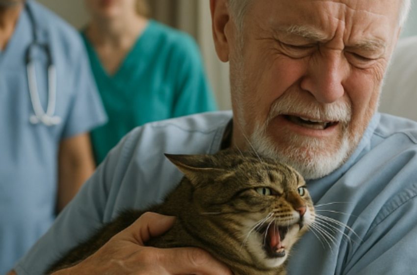 Er wollte sich nur vor einer schweren Operation von seiner geliebten Katze verabschieden. Doch plötzlich machte sie einen Buckel, fauchte — und stürzte sich auf ihren Besitzer.