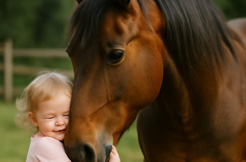  Meine zweijährige Tochter liebte es, mit dem Pferd des Nachbarn zu spielen — bis wir ein furchterregendes Geheimnis entdeckten!