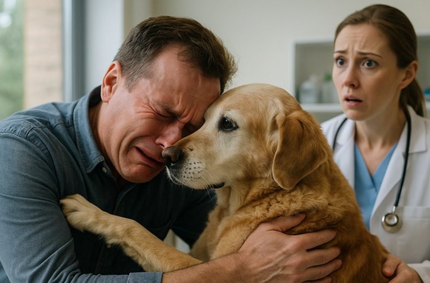  Er bat um ein paar Minuten, um sich von seinem sterbenden Hund zu verabschieden – doch dann bemerkte der Tierarzt etwas Ungewöhnliches.