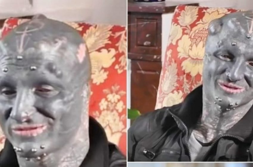  Mann mit dem am stärksten modifizierten Körper enthüllt seine „Vorher“-Transformation!: Lerne den Black Alien kennen!