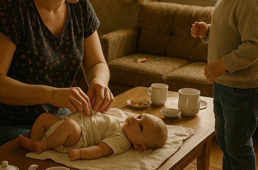  Meine sechsjährige Tochter half, die Windel ihrer Nichte zu wechseln. Doch dann fragte sie: „Mama, was ist das?“ Als ich es sah, wurde mir eiskalt.