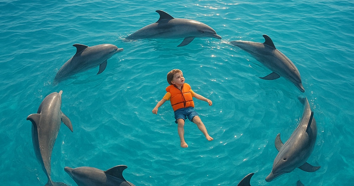 Als das Kind aus dem Boot fiel, dachten alle, es gäbe keine Hoffnung… doch eine Minute später schien das Meer um es herum buchstäblich zum Leben zu erwachen.